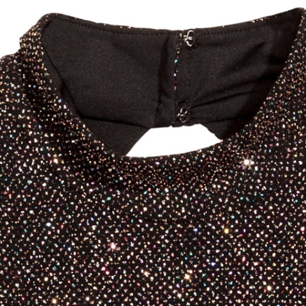 NWOT H&M By Night Women’s Black + Glitter Dress, 4 - Picture 3 of 4